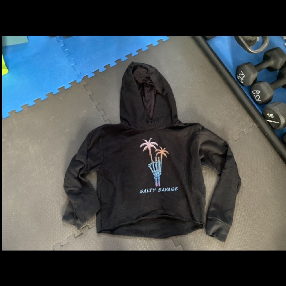 Salty Savage crop hoodie, M